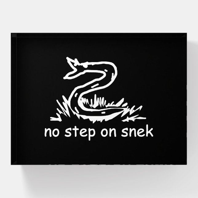 No step on snek memes Gadsden parody SnekRight Paperweight (Front)
