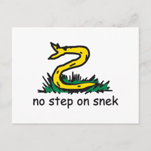 No step on snek memes Gadsden parody SnekRight Postcard