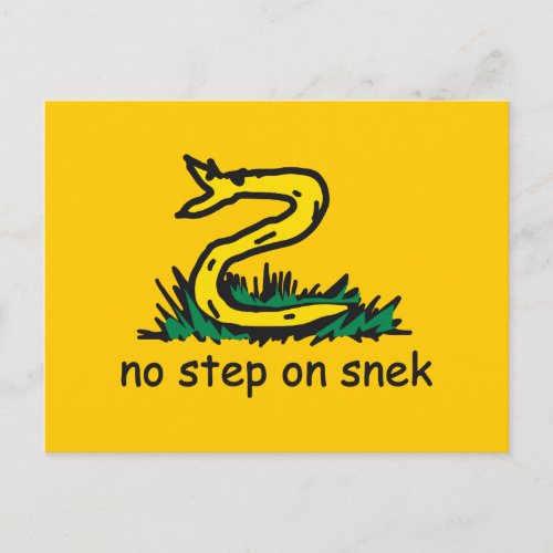 No step on snek memes Gadsden parody SnekRight Postcard