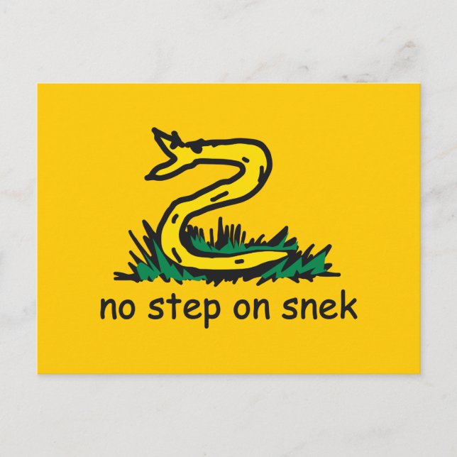 No step on snek memes Gadsden parody SnekRight Postcard (Front)
