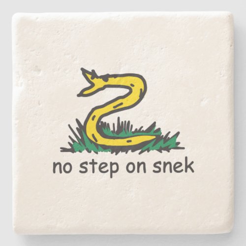 No step on snek memes Gadsden parody SnekRight Stone Coaster