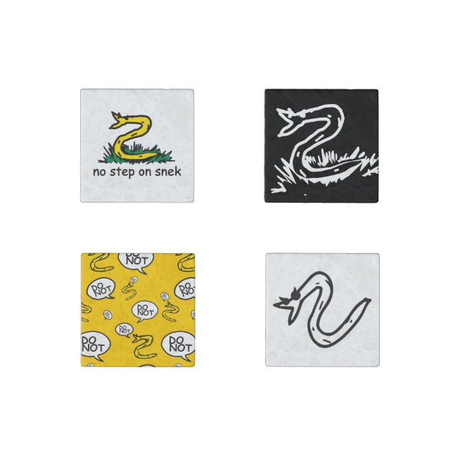 No step on snek memes Gadsden parody SnekRight Stone Magnet (Front)