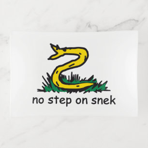 No step on snek memes Gadsden parody SnekRight Trinket Tray