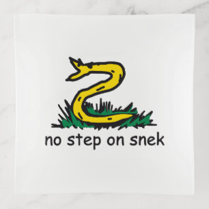 No step on snek memes Gadsden parody SnekRight Trinket Tray