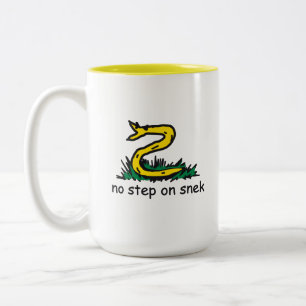 No step on snek memes Gadsden parody SnekRight Two-Tone Coffee Mug