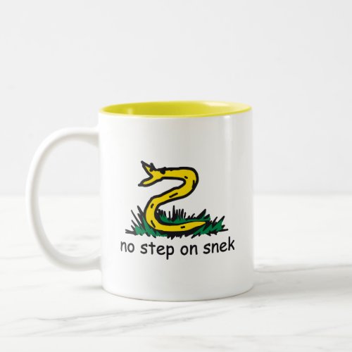 No step on snek memes Gadsden parody SnekRight Two_Tone Coffee Mug