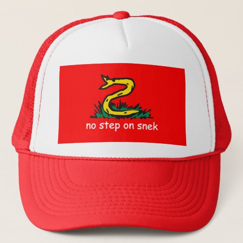 No step on snek memes Gadsden SnekRight maga red Trucker Hat