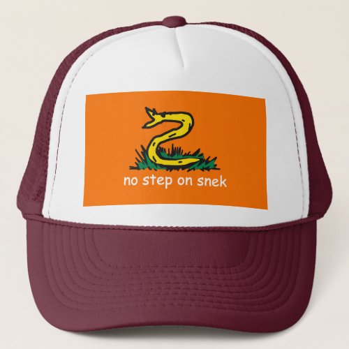 No step on snek memes Gadsden SnekRight orange Trucker Hat