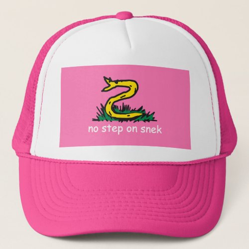 No step on snek memes Gadsden SnekRight pink Trucker Hat