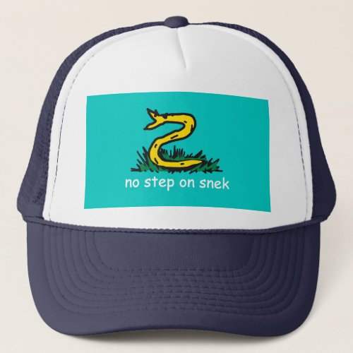 No step on snek memes Gadsden SnekRight turquoise Trucker Hat