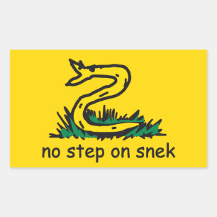No step on snek memes Gadsden SnekRight yellow Rectangular Sticker