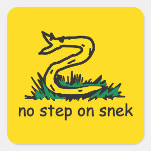 No step on snek memes Gadsden SnekRight yellow Square Sticker