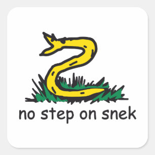 No step on snek memes Gadsden SnekRight yellow Square Sticker