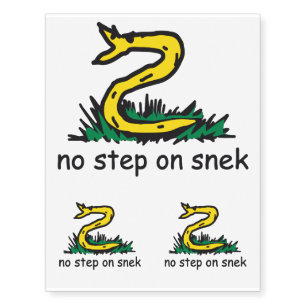No step on snek memes Gadsden SnekRight yellow Temporary Tattoos