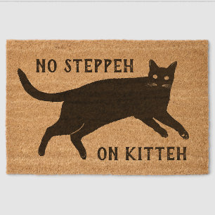 No Steppeh On Kitteh Fiber Doormat