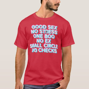 No Stress One Boo No E Back Print Rap Saying frien T-Shirt