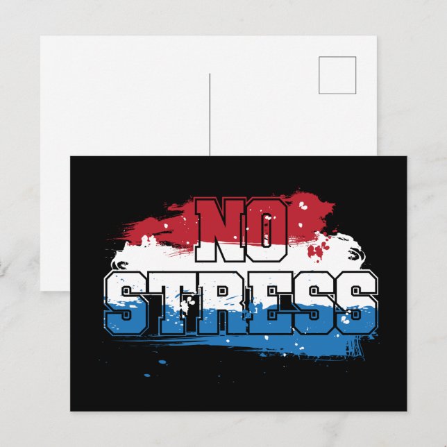 No Stress - Red White Blue Positive Mindset Postcard (Front/Back)
