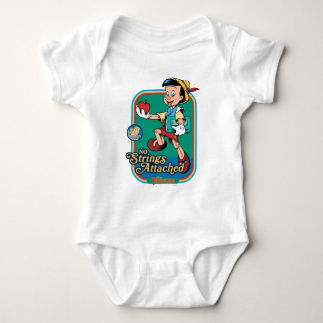 No Strings Attached Pinocchio Baby Bodysuit (Front)