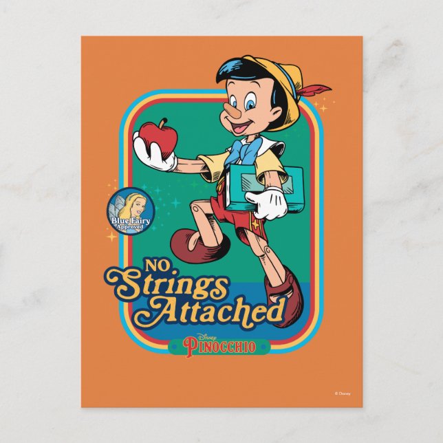No Strings Attached Pinocchio Postcard (Front)
