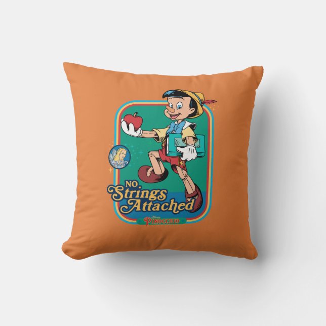 No Strings Attached Pinocchio Throw Pillow (Front)