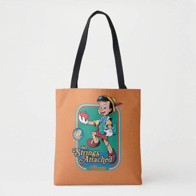 No Strings Attached Pinocchio Tote Bag (Front)