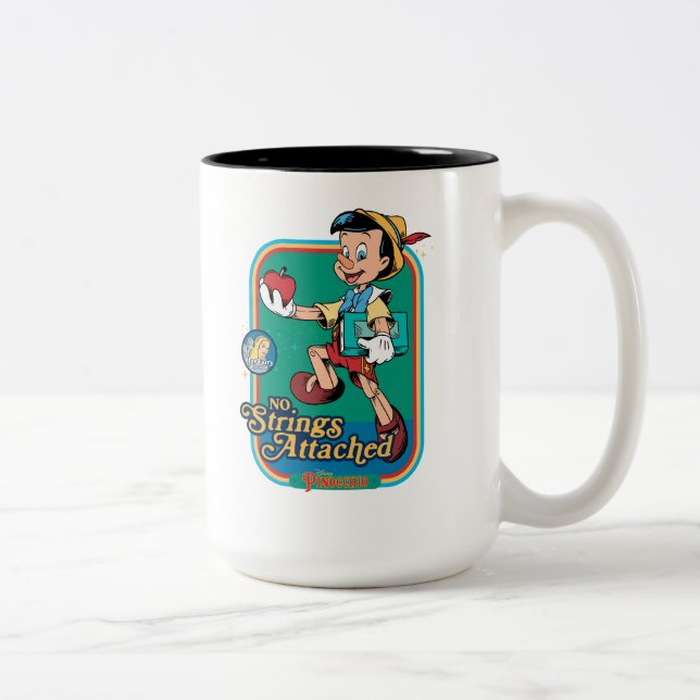 No Strings Attached Pinocchio Two-Tone Coffee Mug (Right)