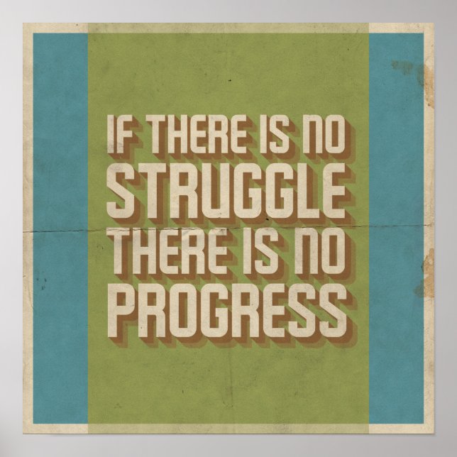 No Struggle No Progress Motivational Poster (Front)