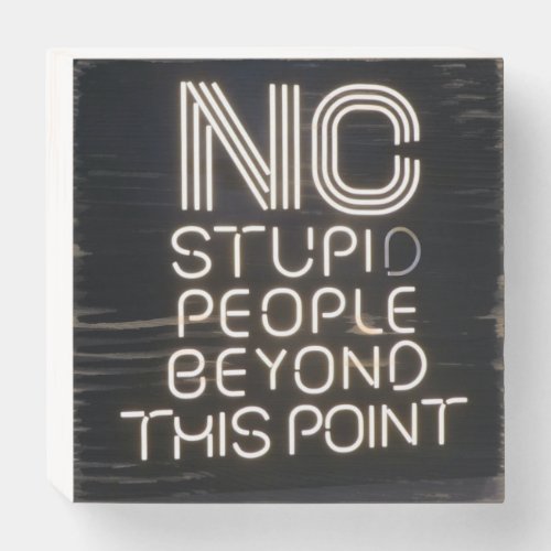 No Stupid People Beyond This Point Funny Neon Sign