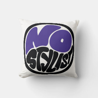 NO STYLIST double purp emblem Throw Pillow