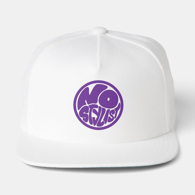 NO STYLIST single purp emblem 5 panel Hat (Front)