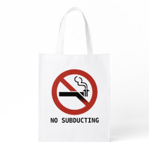 No Subducting- Geology Parody Logo Reusable Grocery Bag