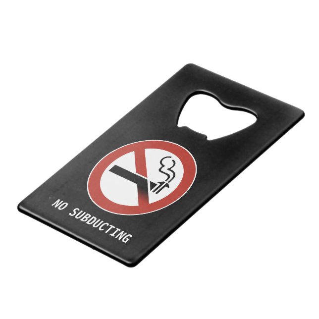 No Subducting Logo Credit Card Bottle Opener (Front Angled)