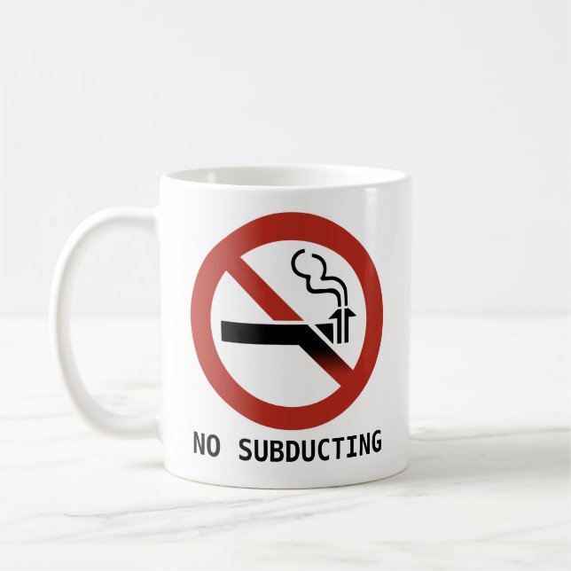 No Subducting Logo- Geology Parody Coffee Mug (Left)