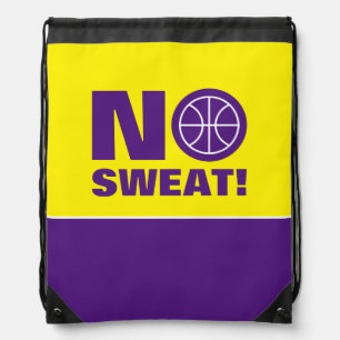 No sweat! Funny custom basketball drawstring bag