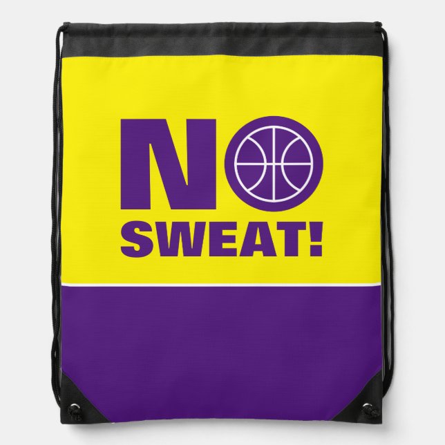 No sweat! Funny custom basketball drawstring bag (Front)