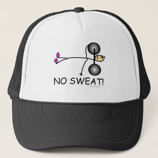 No Sweat Funny Stick Figure Trucker Hat (Front)
