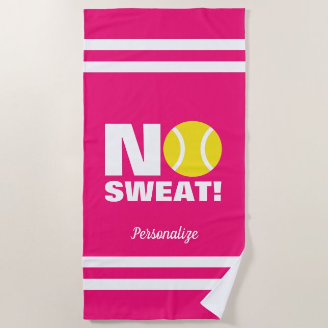 No Sweat funny tennis beach towel for coach player (Front)