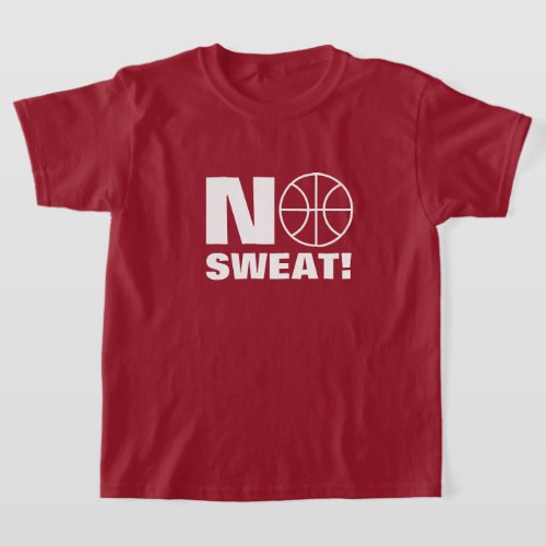 No sweat kids sport t shirt for basketball player