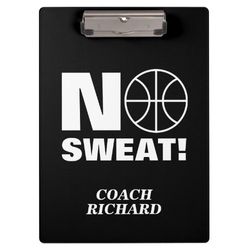 No sweat sports clipboard for basketball coach