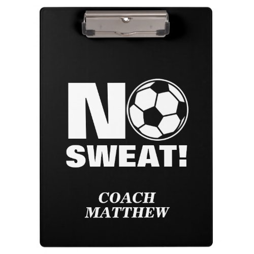 No sweat sports clipboard for soccer coach