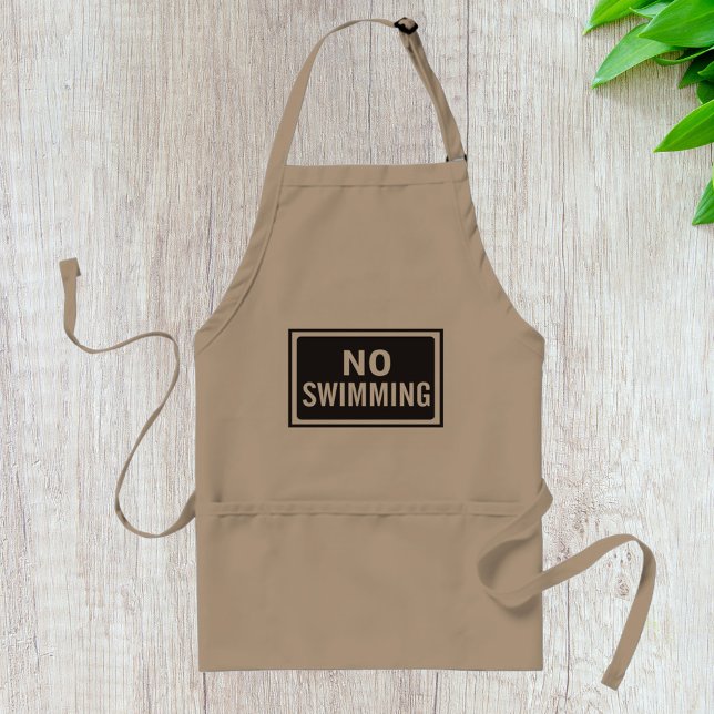 No Swimming Sign Bold Black and White Warning  Adult Apron (Creator Uploaded)