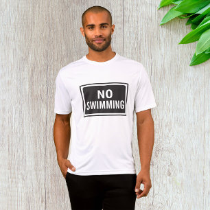 No Swimming Sign Bold Black and White Warning  T-Shirt