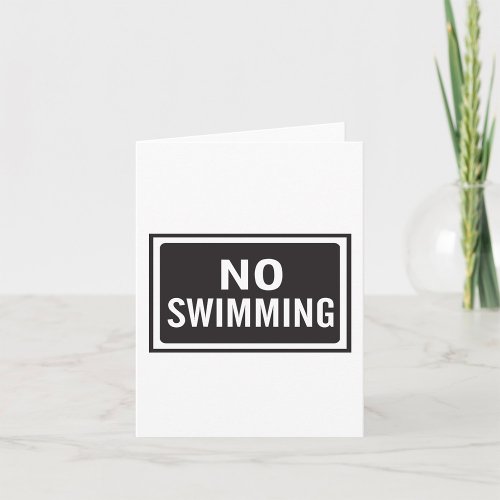 No Swimming Sign Words On Black Note Cards