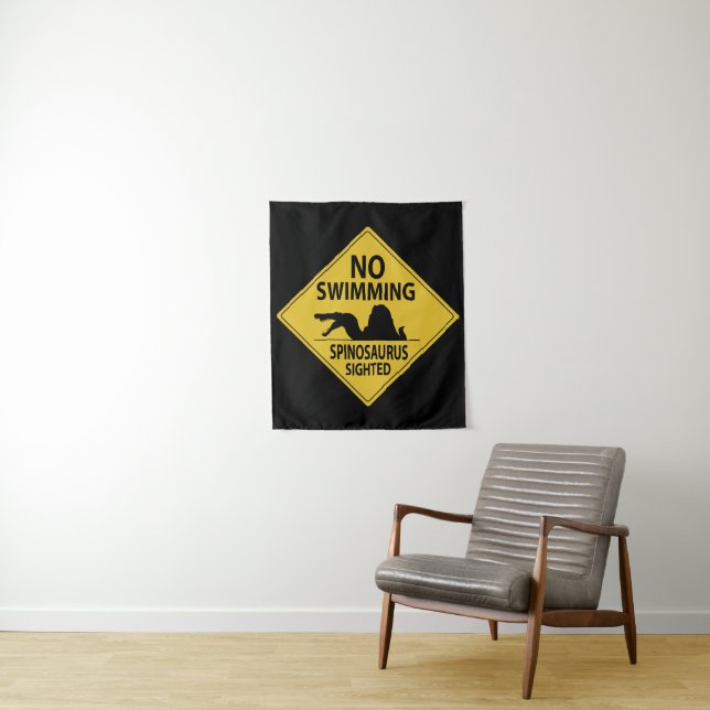 No Swimming - Spinosaurus Tapestry (In Situ)