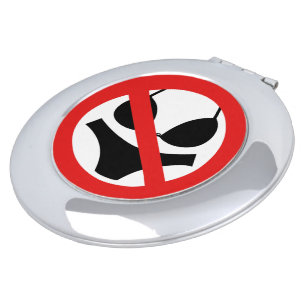 NO SWIMWEAR NO UNDERWEAR SIGN COMPACT MIRROR
