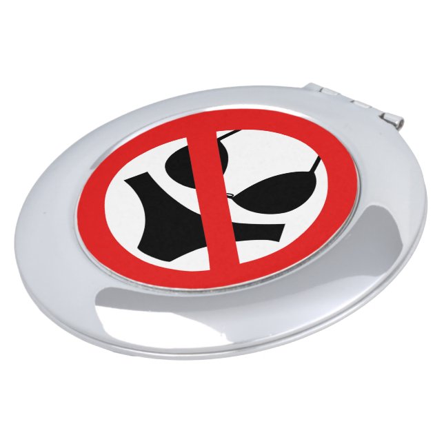 NO SWIMWEAR NO UNDERWEAR SIGN COMPACT MIRROR (Turned)