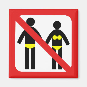 No Swimwear Sign Magnet