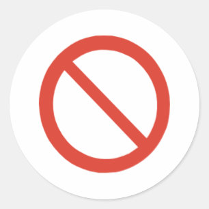No Symbol Classic Round Sticker