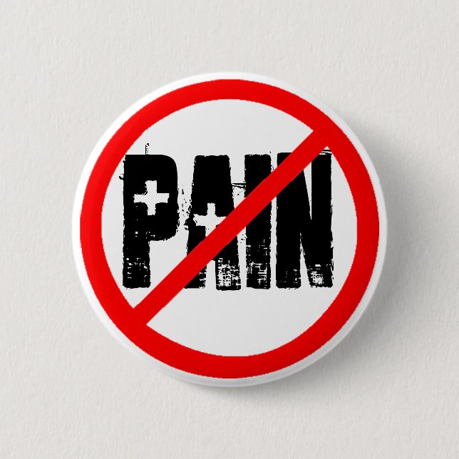 No symbol copy, Pain Pinback Button (Front)
