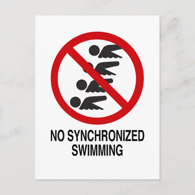 No Synchronized Swimming Postcard (Front)